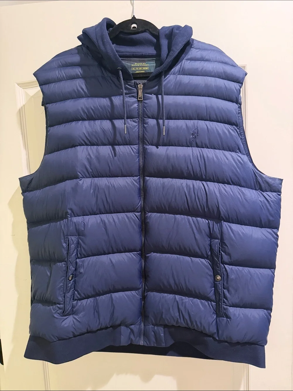 Polo Ralph Lauren navy blue down hooded vest size xxl
